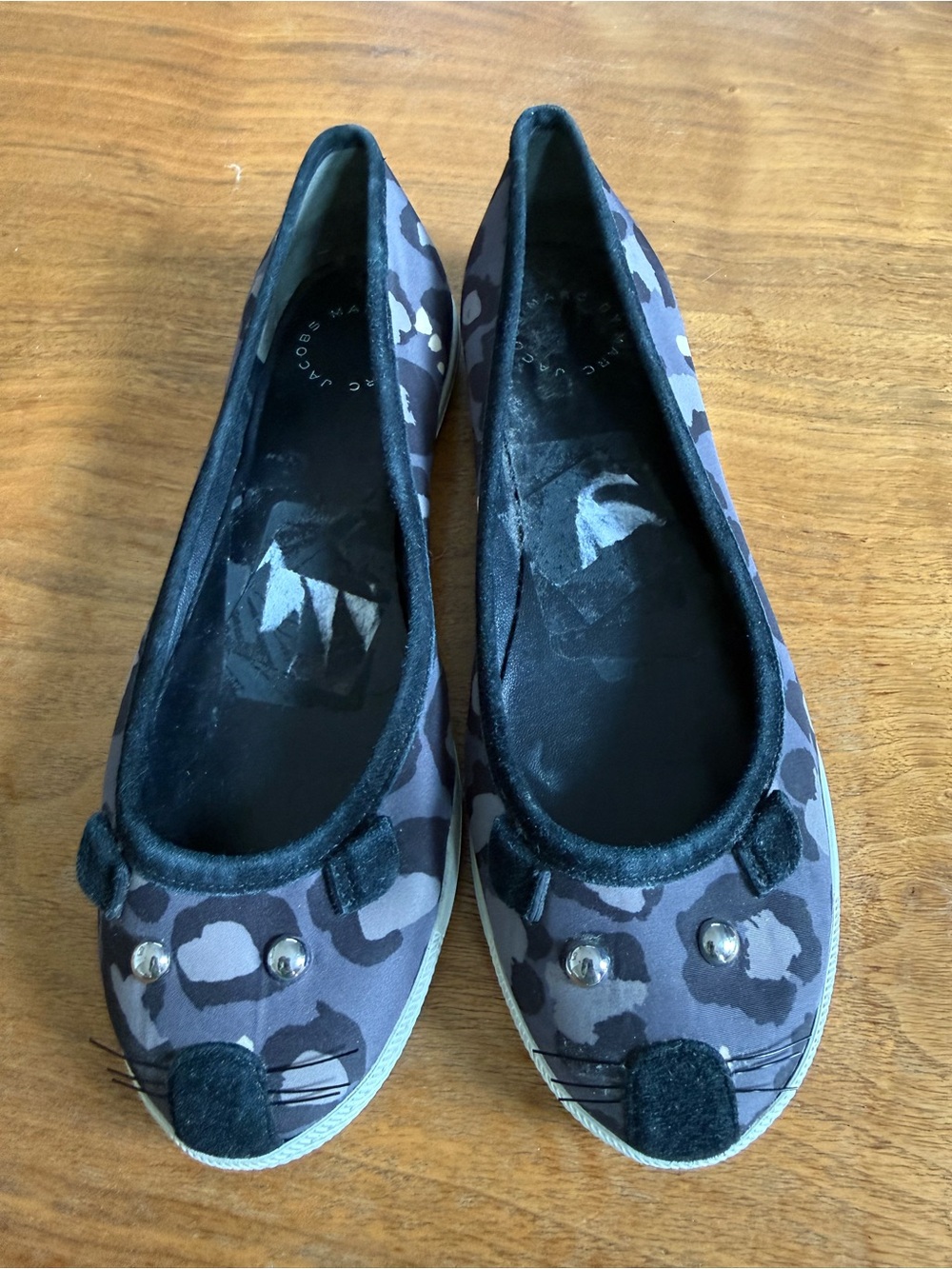 Marc Jacobs mouse flats  Face Ballet Flats - Gray/Black Camo
